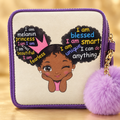 Closer view of the bag with a warm golden background