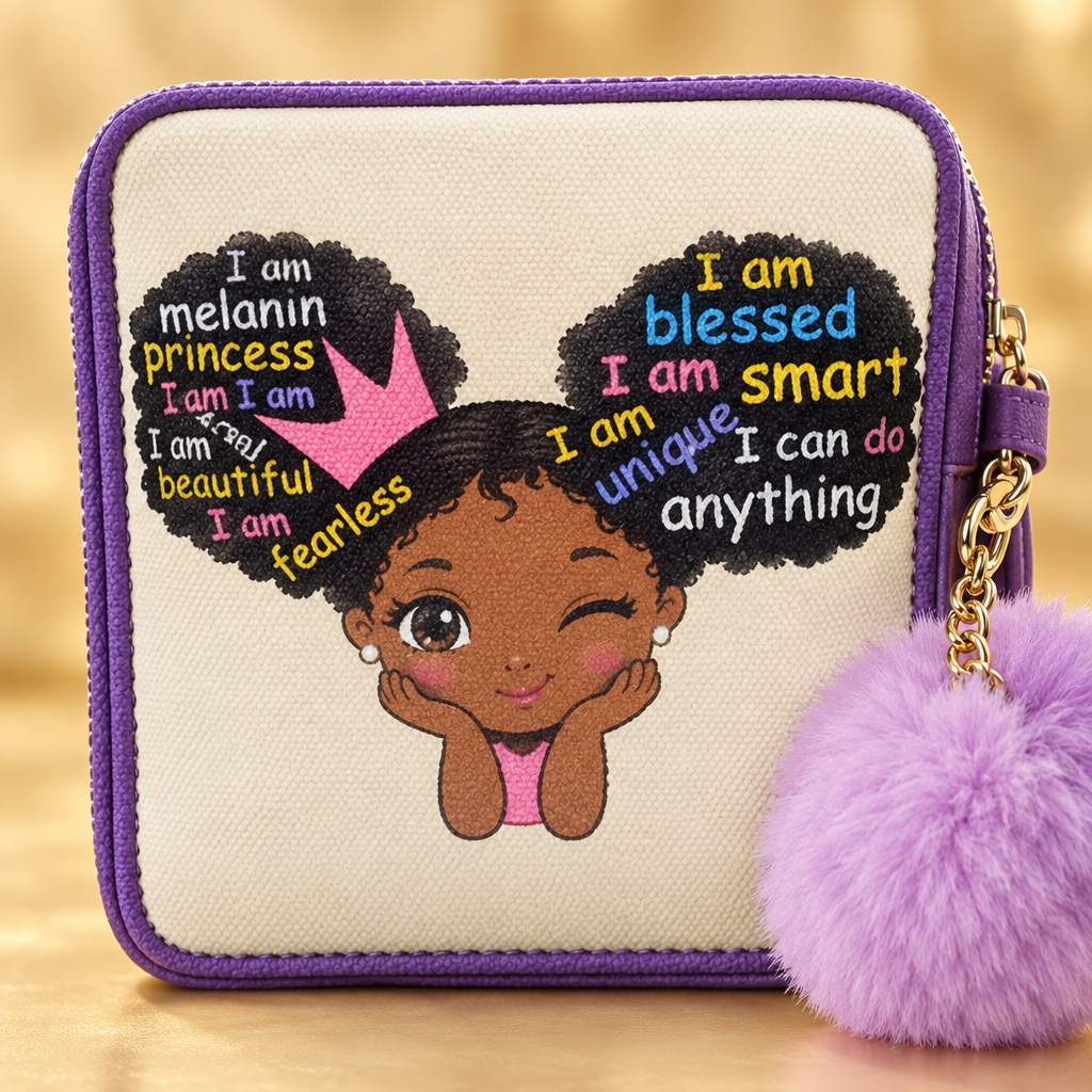 Closer view of the bag with a warm golden background